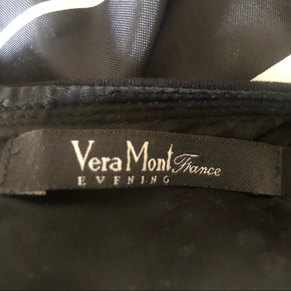 Vera Mont (France) Holiday Black Dress Cocktail, Business Formal Dress Vtg Sz 10 - Picture 8 of 8